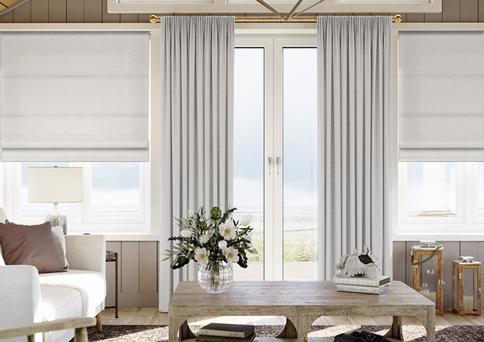 Hampshire (Blackout) Pencil Pleat, Silver - Ready Made Curtains - Image 3